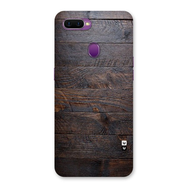 Dark Wood Printed Back Case for Oppo F9