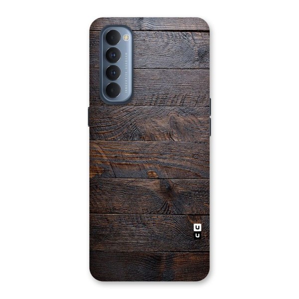 Dark Wood Printed Back Case for Reno4 Pro