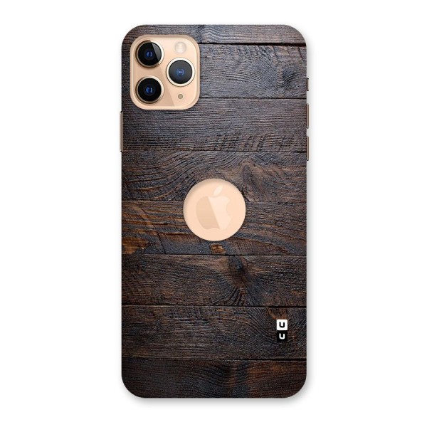 Dark Wood Printed Back Case for iPhone 11 Pro Max Logo Cut