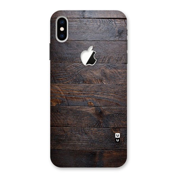 Dark Wood Printed Back Case for iPhone XS Max Apple Cut