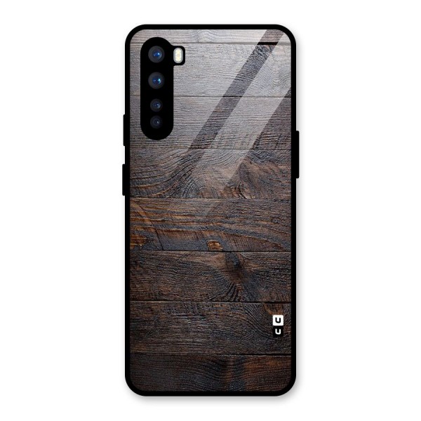 Dark Wood Printed Glass Back Case for OnePlus Nord