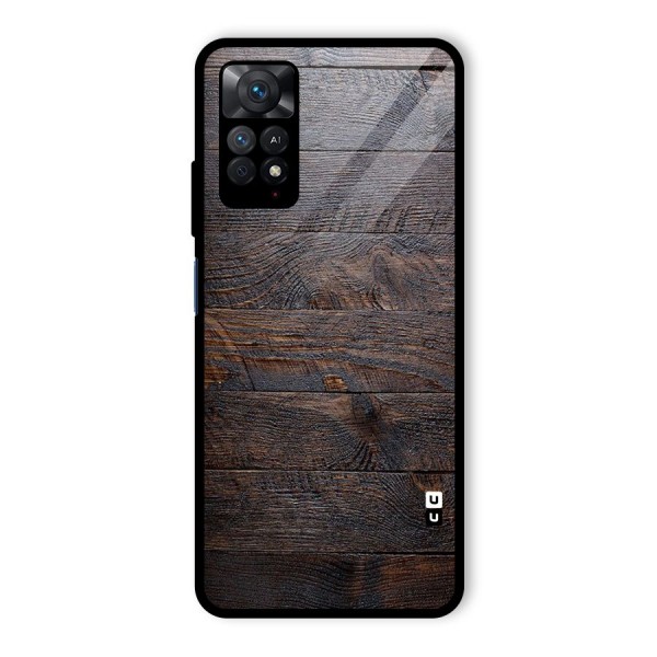 Dark Wood Printed Glass Back Case for Redmi Note 11 Pro Plus 5G
