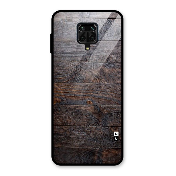 Dark Wood Printed Glass Back Case for Redmi Note 9 Pro Max