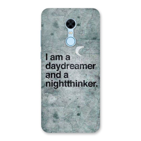 Day Dreamer Night Thinker Back Case for Redmi Note 5