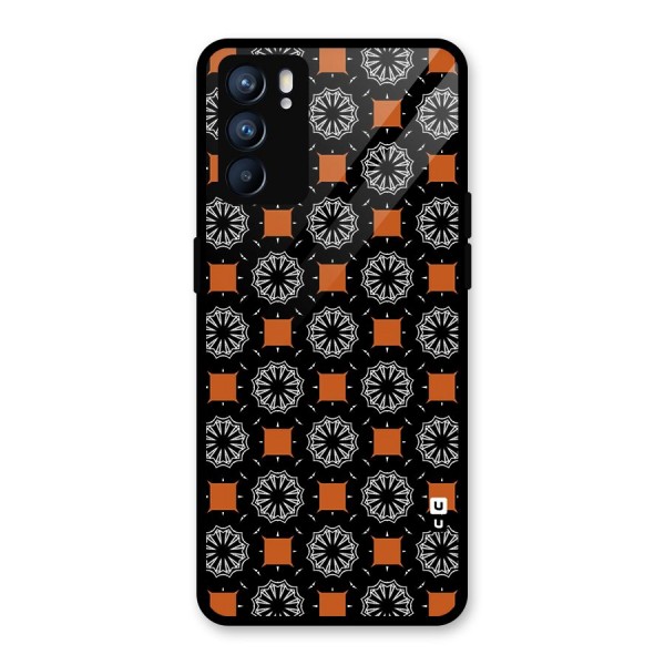 Decorative Wrapping Pattern Glass Back Case for Oppo Reno6 5G