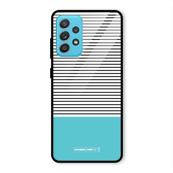 Deep Sky Blue Stripes Glass Back Case for Galaxy A52