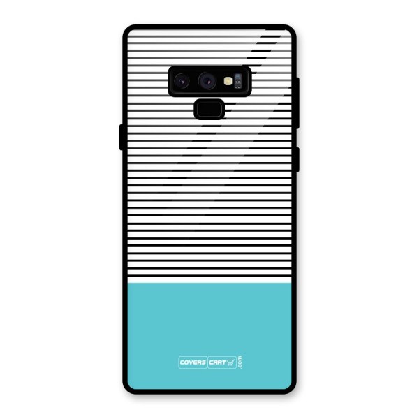 Deep Sky Blue Stripes Glass Back Case for Galaxy Note 9