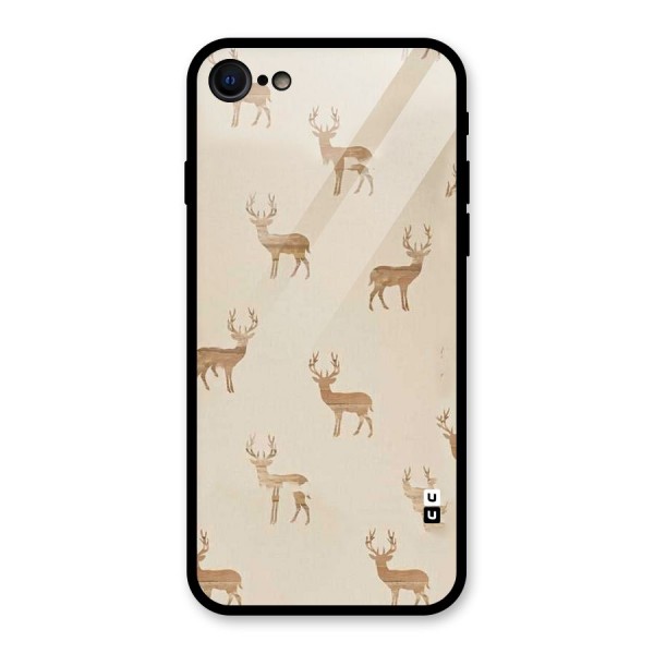 Deer Pattern Glass Back Case for iPhone SE 2022