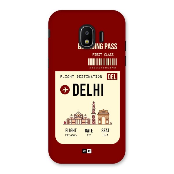 Delhi Boarding Pass Back Case for Galaxy J2 Pro 2018