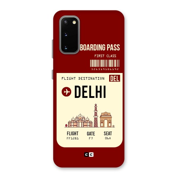 Delhi Boarding Pass Back Case for Galaxy S20
