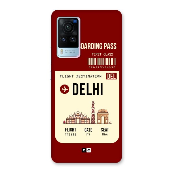 Delhi Boarding Pass Back Case for Vivo X60 Pro