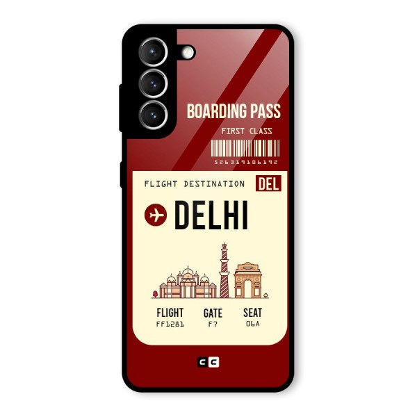 Delhi Boarding Pass Glass Back Case for Galaxy S21 5G