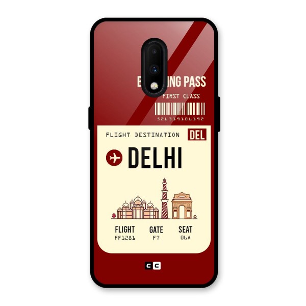 Delhi Boarding Pass Glass Back Case for OnePlus 7