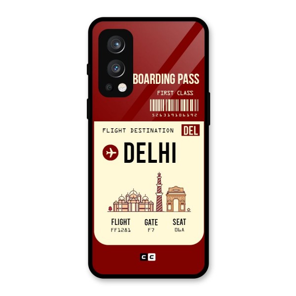 Delhi Boarding Pass Glass Back Case for OnePlus Nord 2 5G