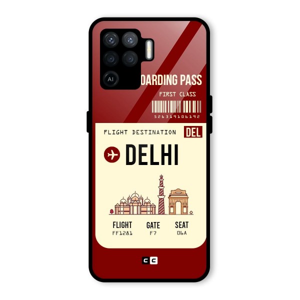 Delhi Boarding Pass Glass Back Case for Oppo F19 Pro