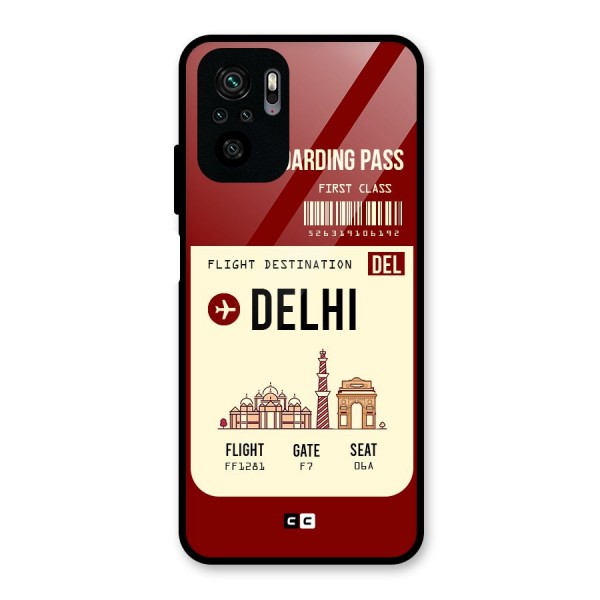 Delhi Boarding Pass Glass Back Case for Redmi Note 10S