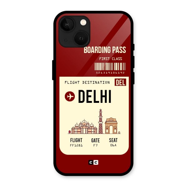 Delhi Boarding Pass Glass Back Case for iPhone 13