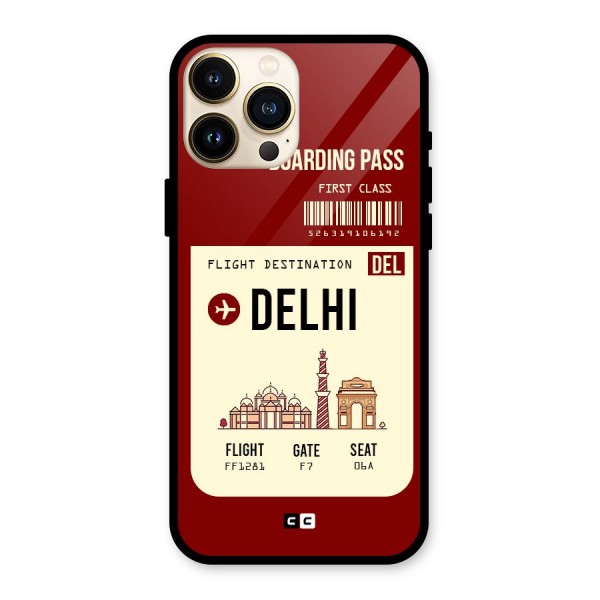 Delhi Boarding Pass Glass Back Case for iPhone 13 Pro Max