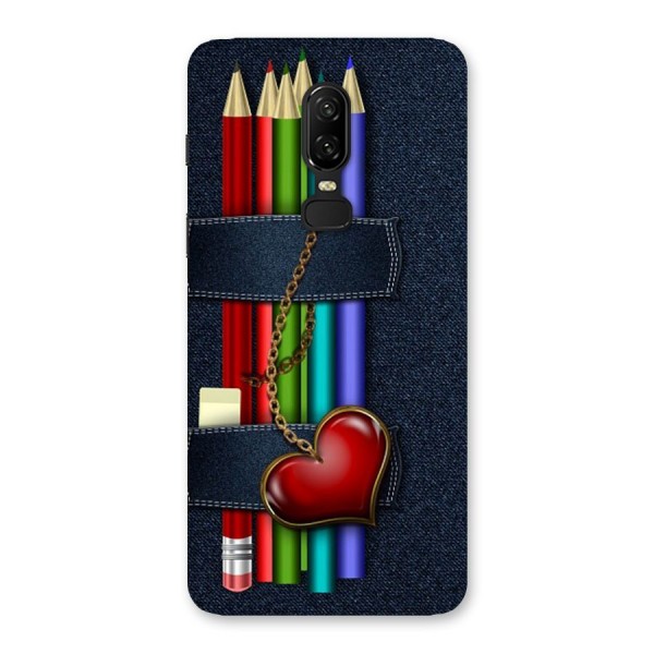 Denim Colorful Pencils Back Case for OnePlus 6