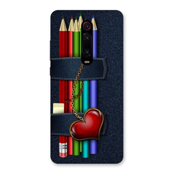 Denim Colorful Pencils Back Case for Redmi K20 Pro