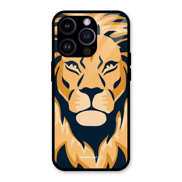 Designer Lion Glass Back Case for iPhone 14 Pro