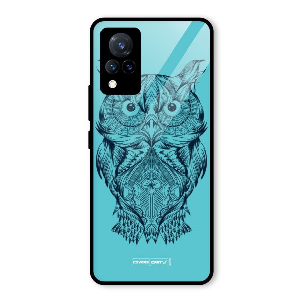 Designer Owl Glass Back Case for Vivo V21 5G