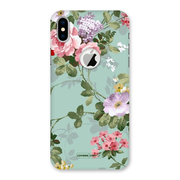 Desinger Floral Back Case for iPhone X Logo Cut