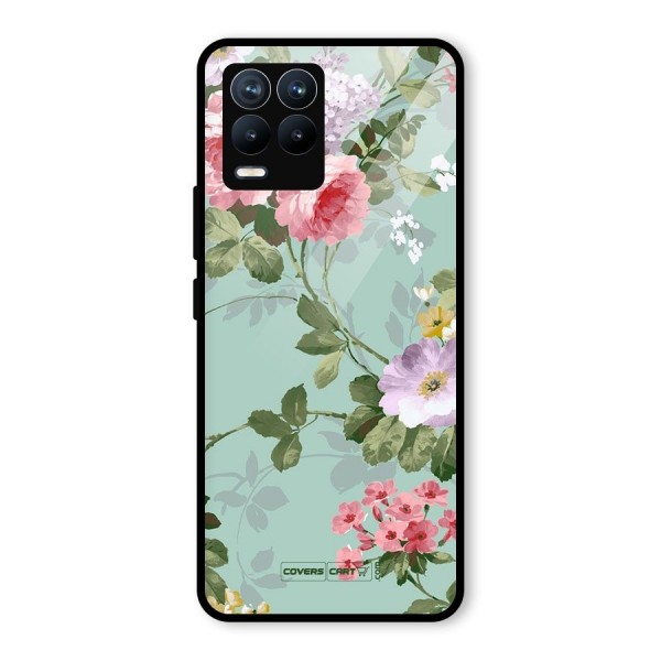 Desinger Floral Glass Back Case for Realme 8 Pro