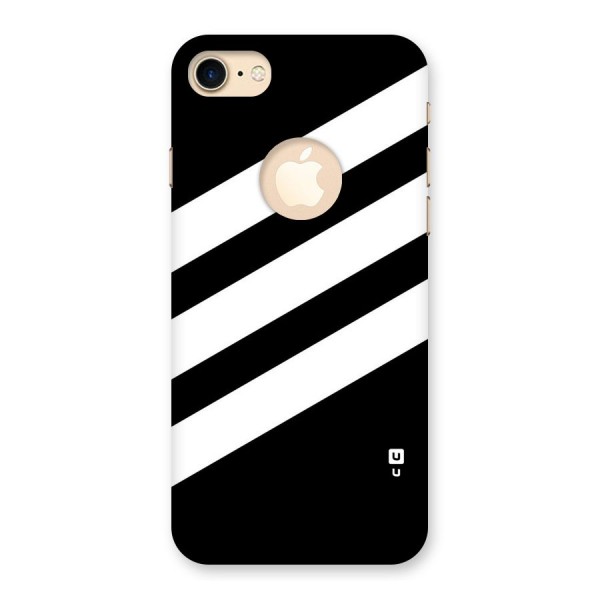 Diagonal Classic Stripes Back Case for iPhone 7 Logo Cut