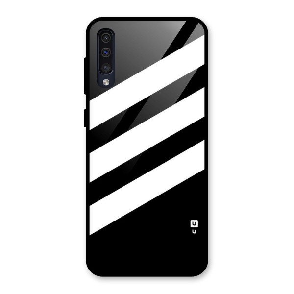 Diagonal Classic Stripes Glass Back Case for Galaxy A50