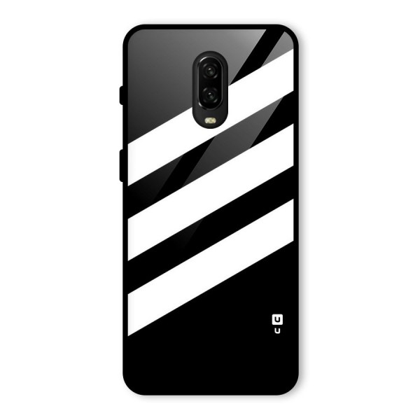 Diagonal Classic Stripes Glass Back Case for OnePlus 6T