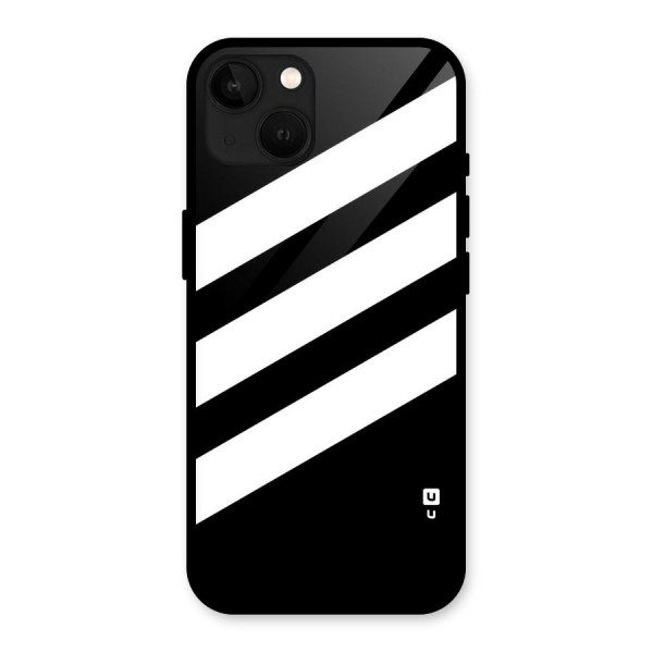Diagonal Classic Stripes Glass Back Case for iPhone 13