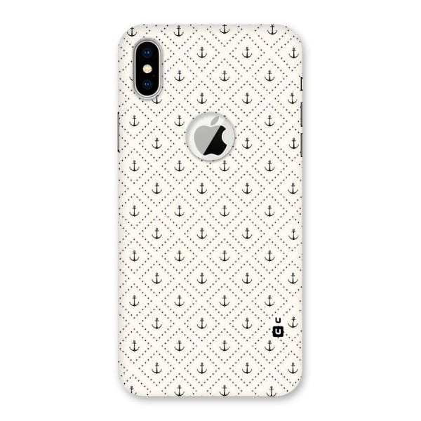 Diamond Anchor Design Back Case for iPhone XS Logo Cut