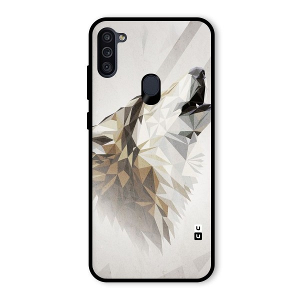 Diamond Wolf Glass Back Case for Galaxy M11