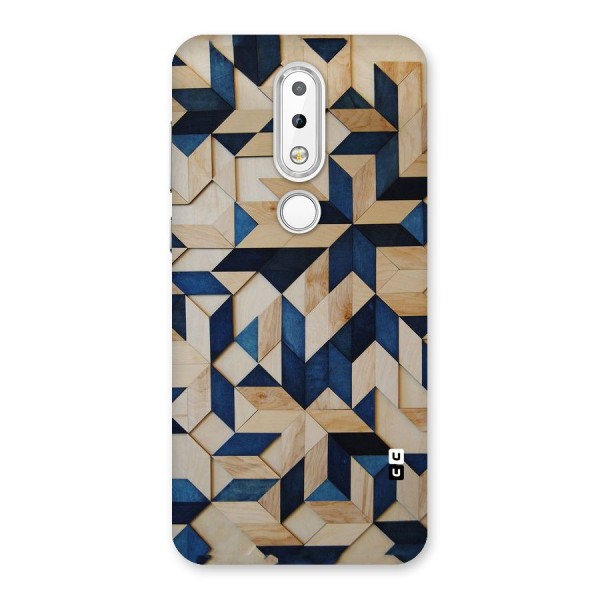 Disorted Wood Blue Back Case for Nokia 6.1 Plus