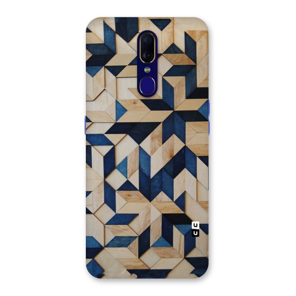 Disorted Wood Blue Back Case for Oppo F11
