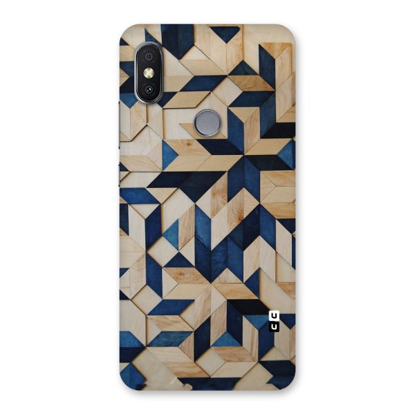 Disorted Wood Blue Back Case for Redmi Y2