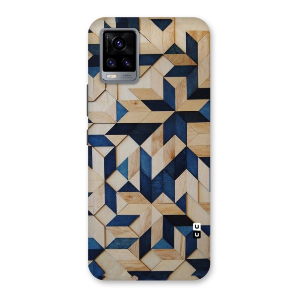 Disorted Wood Blue Back Case for Vivo V20