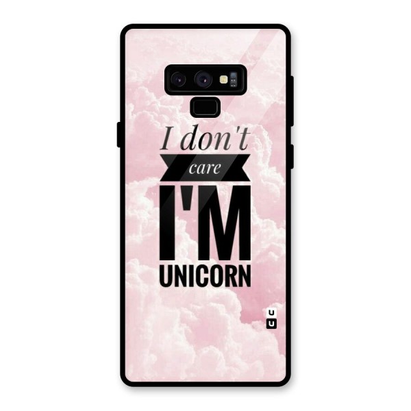 Dont Care Unicorn Glass Back Case for Galaxy Note 9