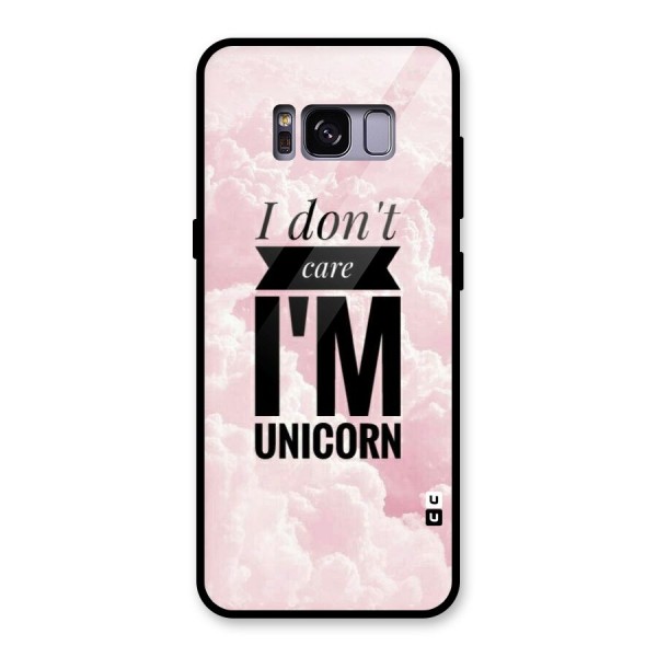 Dont Care Unicorn Glass Back Case for Galaxy S8