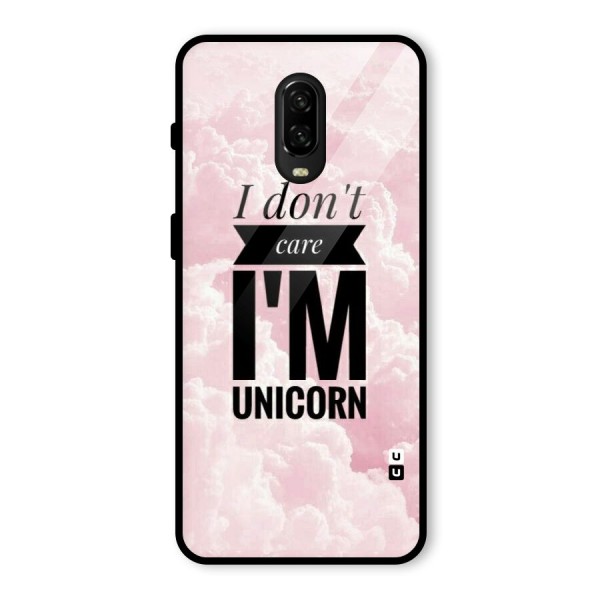 Dont Care Unicorn Glass Back Case for OnePlus 6T