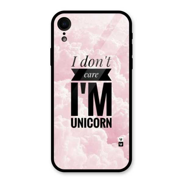 Dont Care Unicorn Glass Back Case for XR