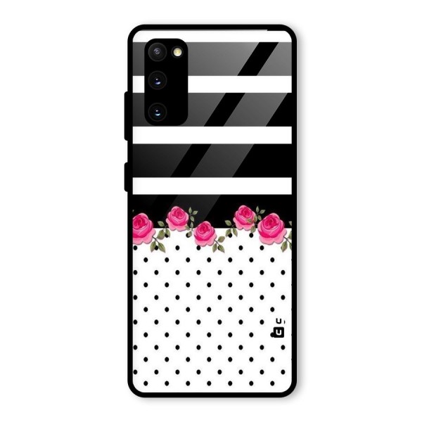 Dots Roses Stripes Glass Back Case for Galaxy S20 FE