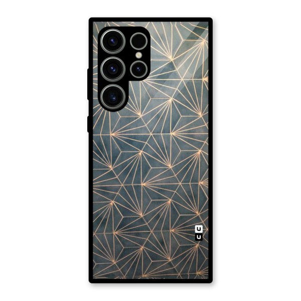 Dotted Lines Pattern Glass Back Case for Galaxy S23 Ultra