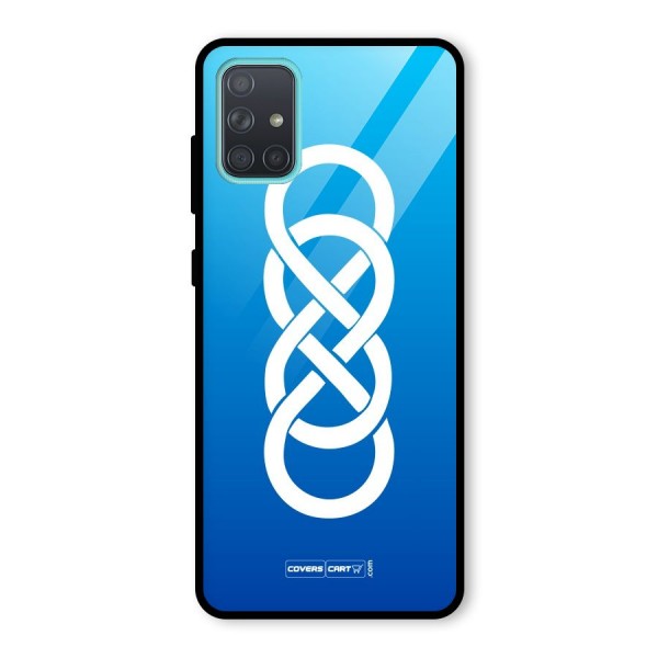 Double Infinity Blue Glass Back Case for Galaxy A71