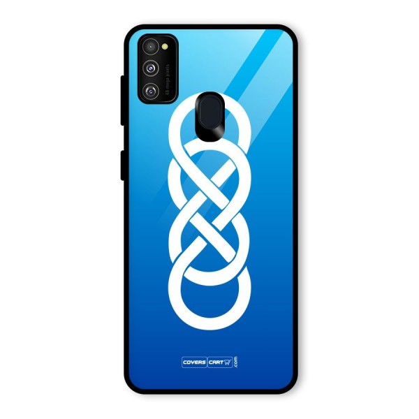 Double Infinity Blue Glass Back Case for Galaxy M21