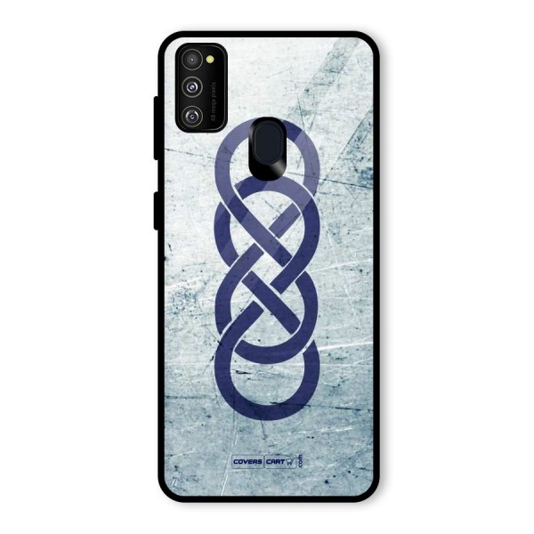Double Infinity Rough Glass Back Case for Galaxy M21