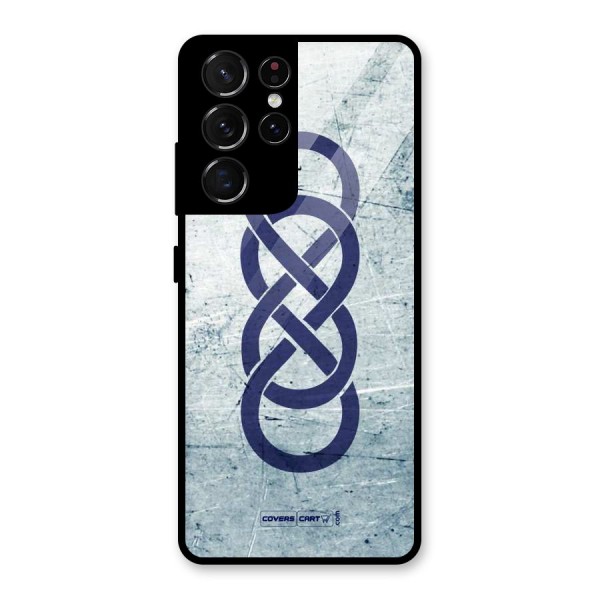 Double Infinity Rough Glass Back Case for Galaxy S21 Ultra 5G