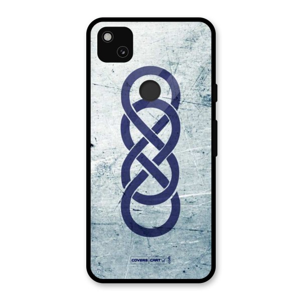 Double Infinity Rough Glass Back Case for Google Pixel 4a