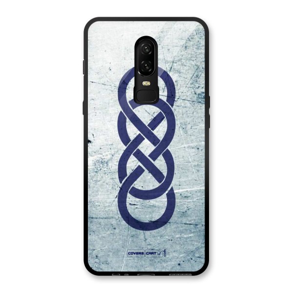 Double Infinity Rough Glass Back Case for OnePlus 6